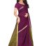 Brithika south silk saree with printed work (Purple & Olive_free size)