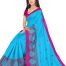 Brithika Chanderi Silk SkyBlue Color Saree With Floral Embroidery Work