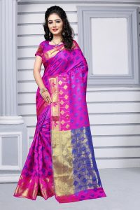 Pink Color Silk Saree with Blouse