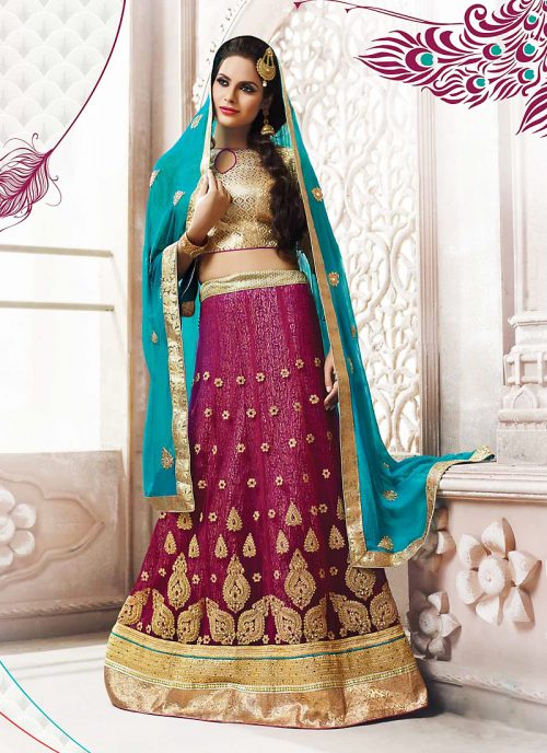 Women's Violet Color Pretty Circular Lehenga Choli by Brthika