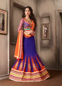 Women's Blue Pretty Mermaid Cut Lehenga Style by Brthika