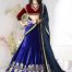 Women's Velvet Fabric and Blue Pretty Circular Lehenga Style by Brthika