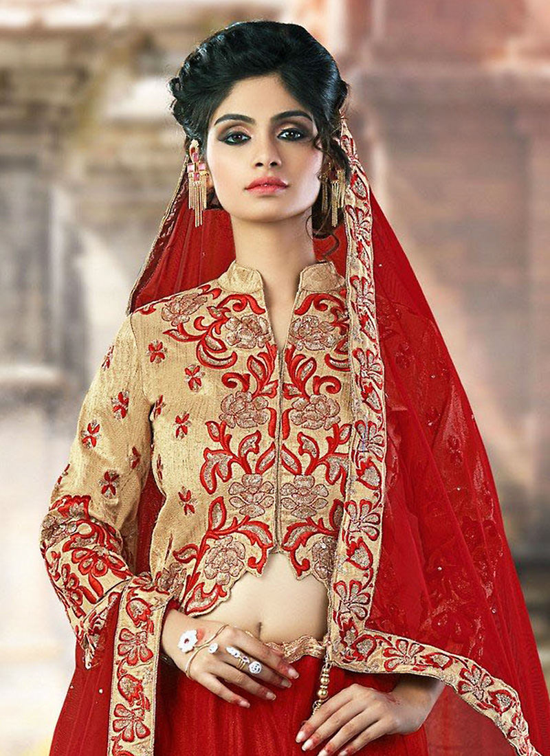 Cream Royal Lehenga Choli set - Unstitched | Lehenga choli, Lehenga, Raw  silk fabric