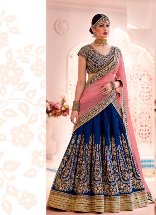 Women's Striking Circular Lehenga Style in Blue by Brthika