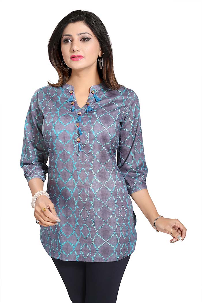 Printed Cotton Womens Short Kurti Tunic | eBay