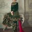 Georgette Dark Green Heavy Thread and Zari Work with Diamond Work Salwar Kameez