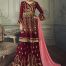 Georgette Maroon Heavy Thread and Zari Work with Diamond Work Salwar Kameez