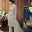 Grey Net Heavy Thread and Zari Work with Diamond Work Salwar Kameez