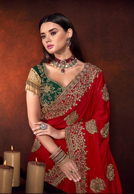 Buy Diamond Work Sarees online. Elegant Stone Work Sarees