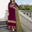 Magenta Georgette Zari Embroidered Work with Embroiderd Dupatta Salwar Kameez